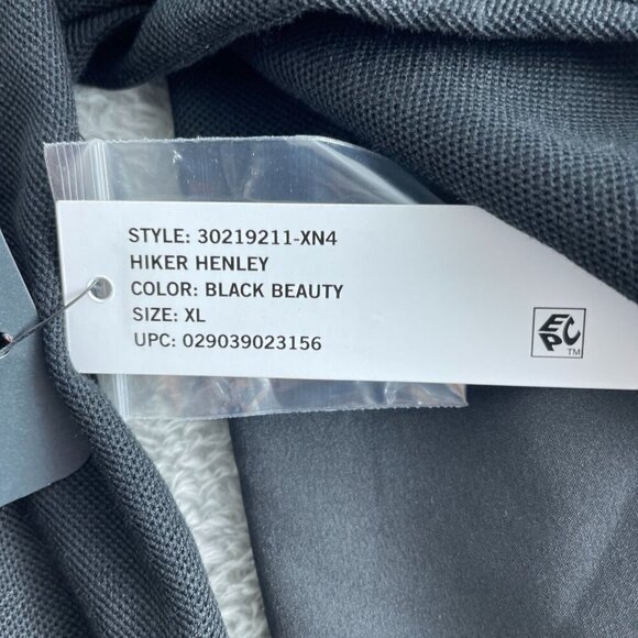Bass Outdoor Hiker Henley Shirt XL Black Beauty Long Sleeve Cotton NWT 4216 - Picture 4 of 11